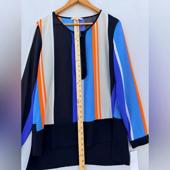 Gibson NWT Multicolor Striped‎ Blouse size L - Picture 9 of 13